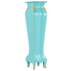 French Blue Egg Color Louis XVI Column Pedestal, 19th Century