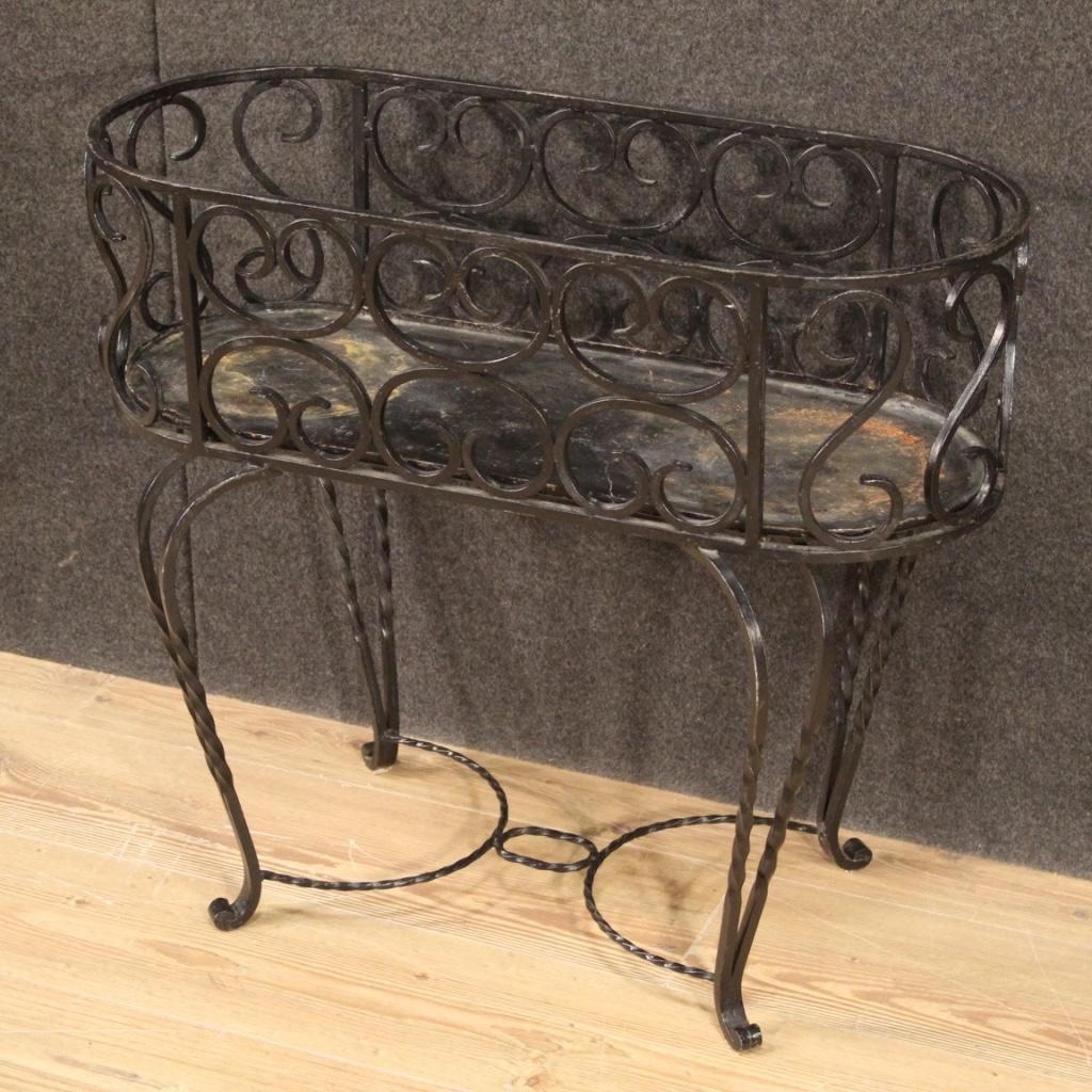 20th Century Forged and Painted Iron Italian Planter, 1970 1