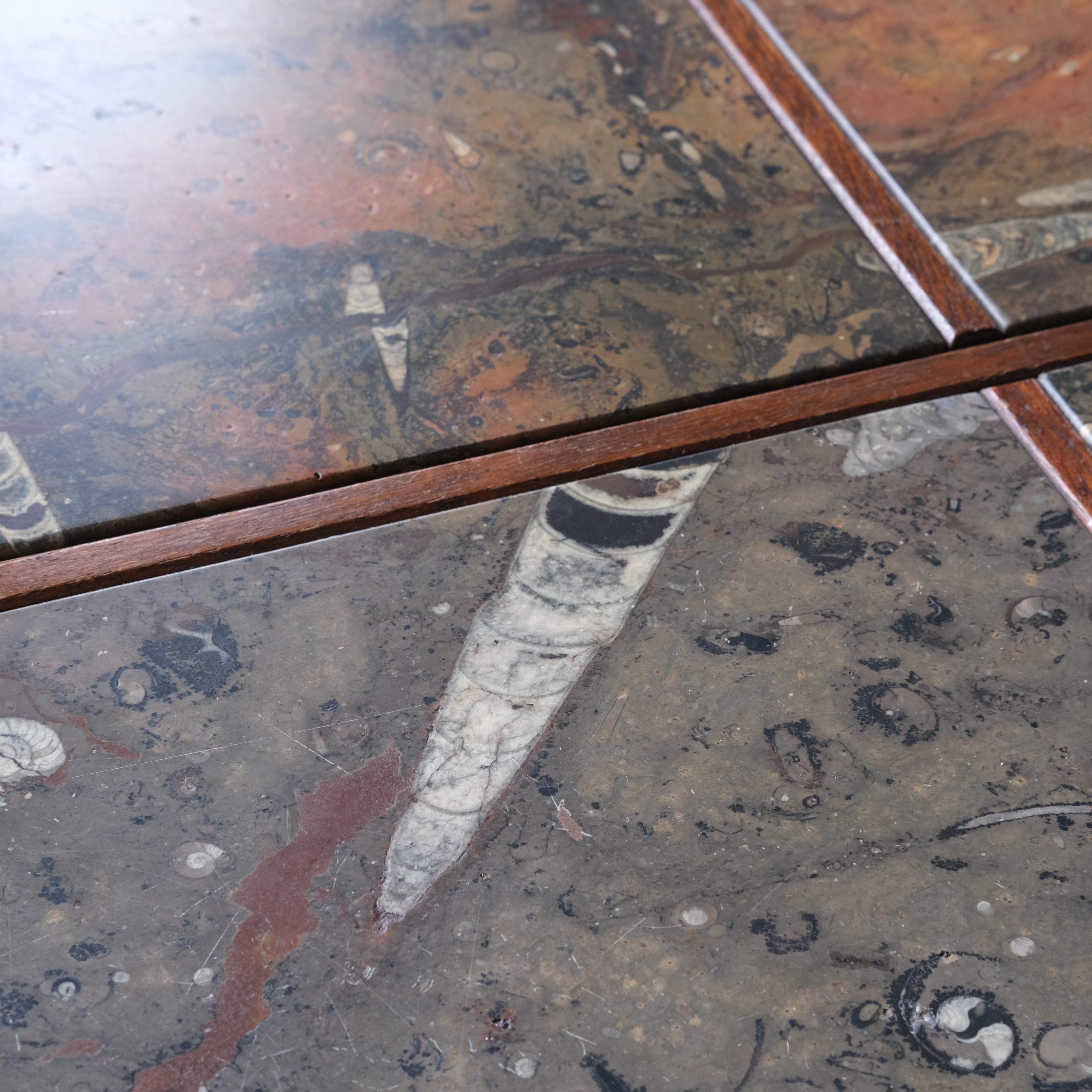 20th Century Fossil Marble Coffee Table 5