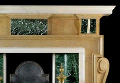 20th Century Fossil Stone and Marble Chimneypiece in the Palladian Manner