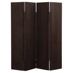 20th Century Four-Panel Sandblasted Oak Screen by Rabih Hage