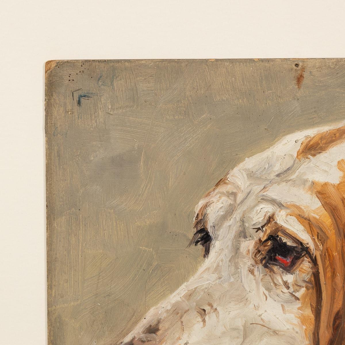 Gerahmter Basset-Hund des 20. Jahrhunderts, Öl auf Leinwand von Frederick Thomas Daws, um 1930 (Land) im Angebot