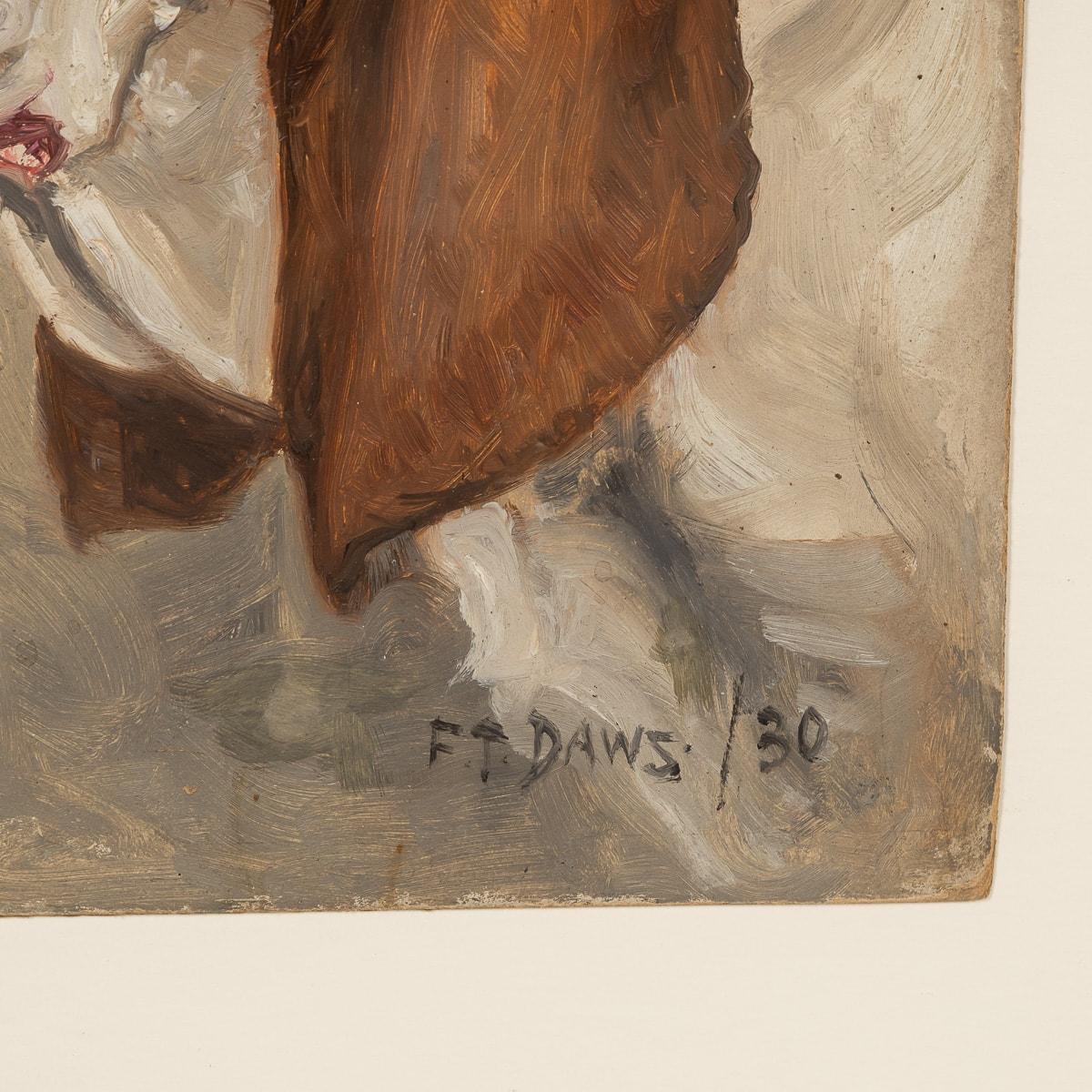 Gerahmter Basset-Hund des 20. Jahrhunderts, Öl auf Leinwand von Frederick Thomas Daws, um 1930 im Angebot 1