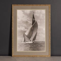 20th Century Framed Beken Of Cowes Print Of The Racing Yacht 'Velsheda' c.1934