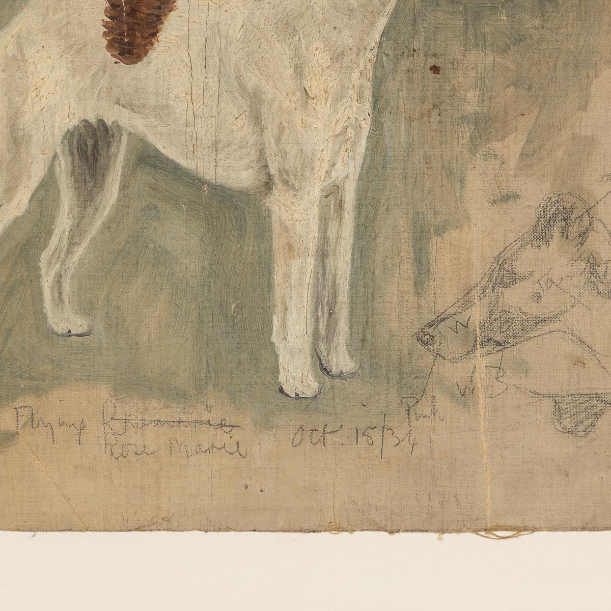 Gerahmter Fuchs Terrier, Öl auf Leinwand, 20. Jahrhundert, von Frederick Thomas Daws im Angebot 2