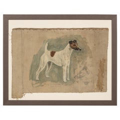 20th Century Framed Fox Terrier Oil On Canvas By Frederick Thomas Daws