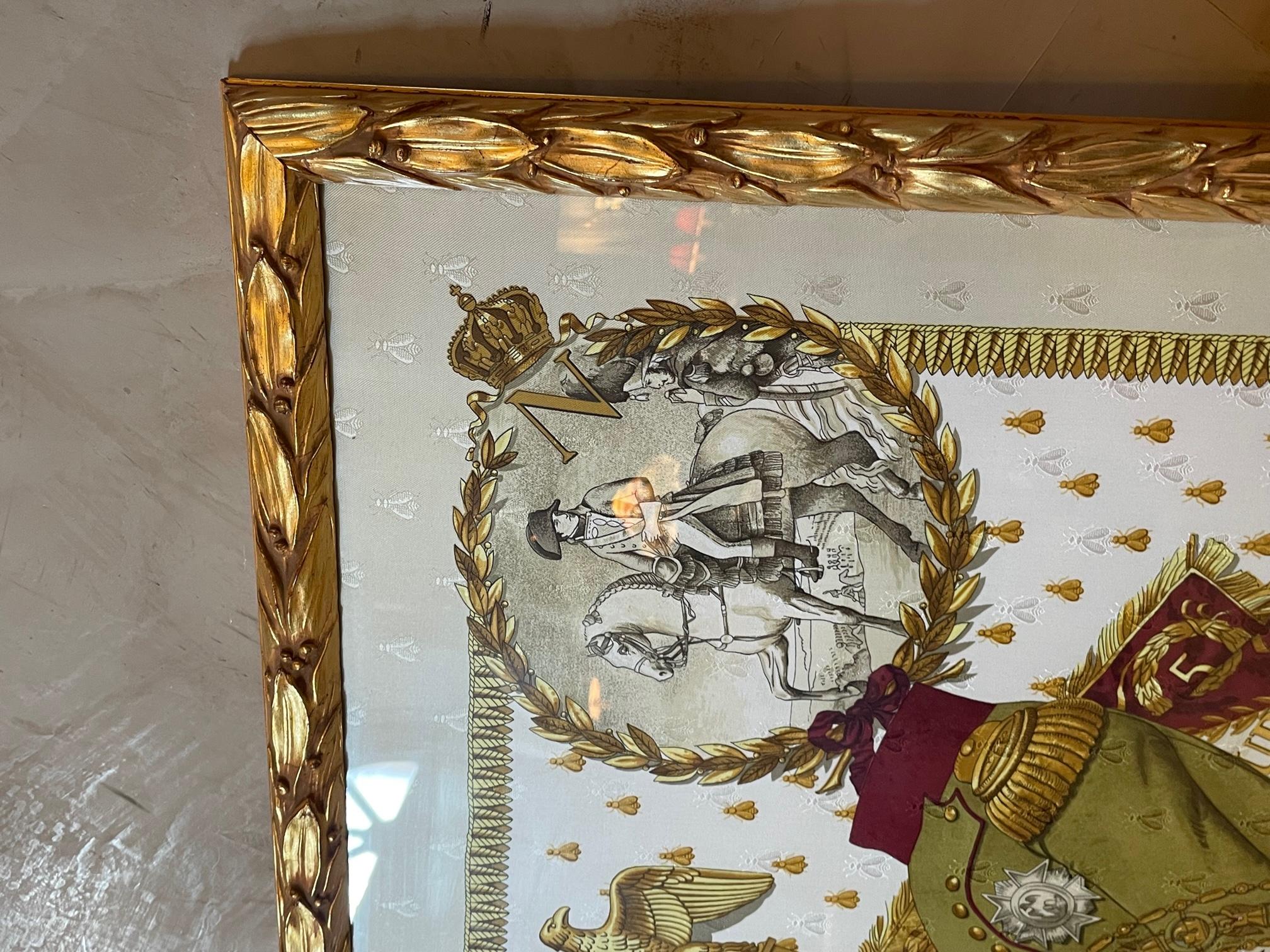 20th Century Framed Hermes Napoleon Silk Scarf, 1962 1