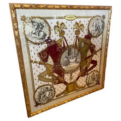 20th Century Framed Hermes Napoleon Silk Scarf, 1962