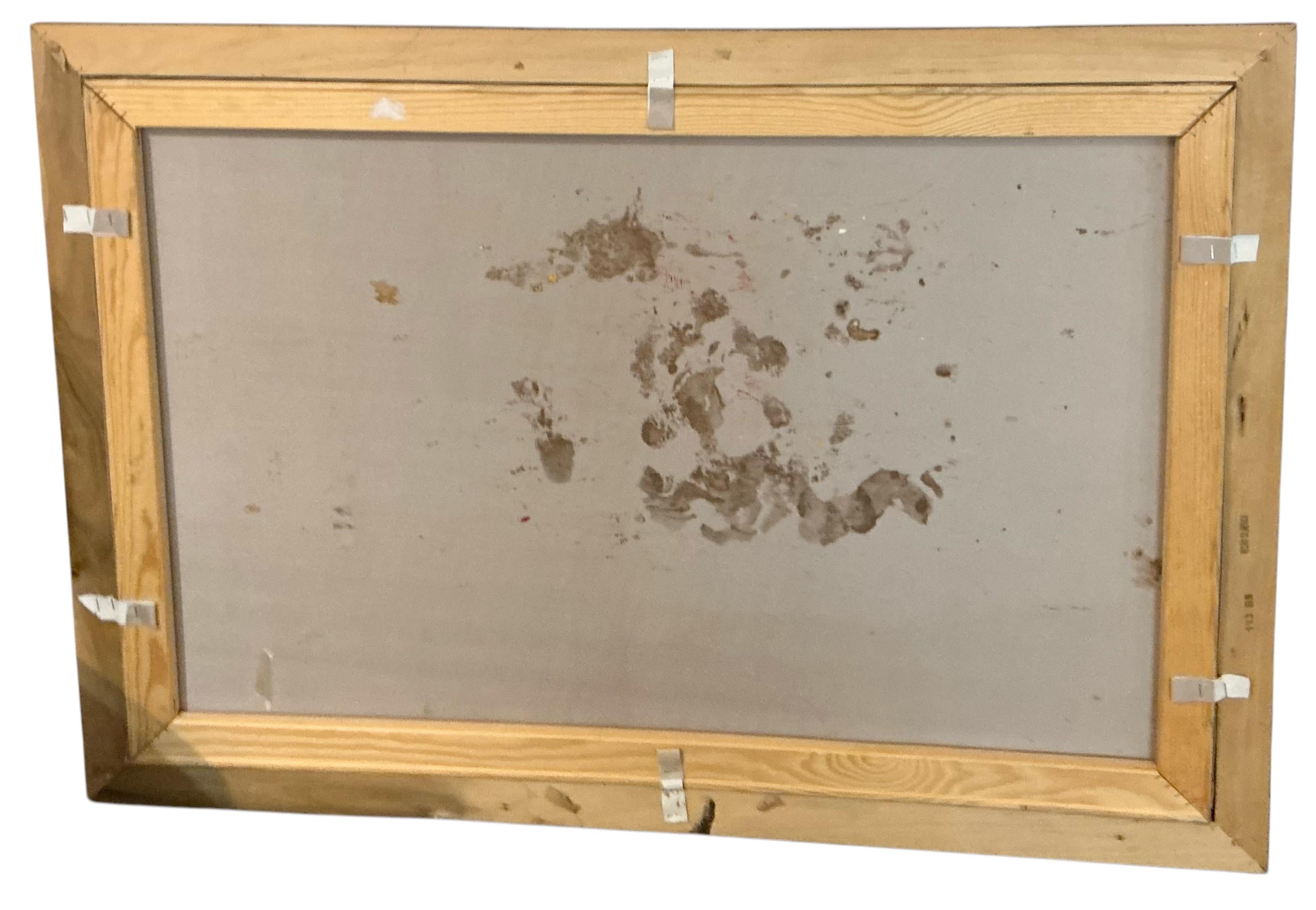 XX secolo Pittura a olio astratta su tela con cornice del 20° secolo  Di Kaye Hillman in vendita