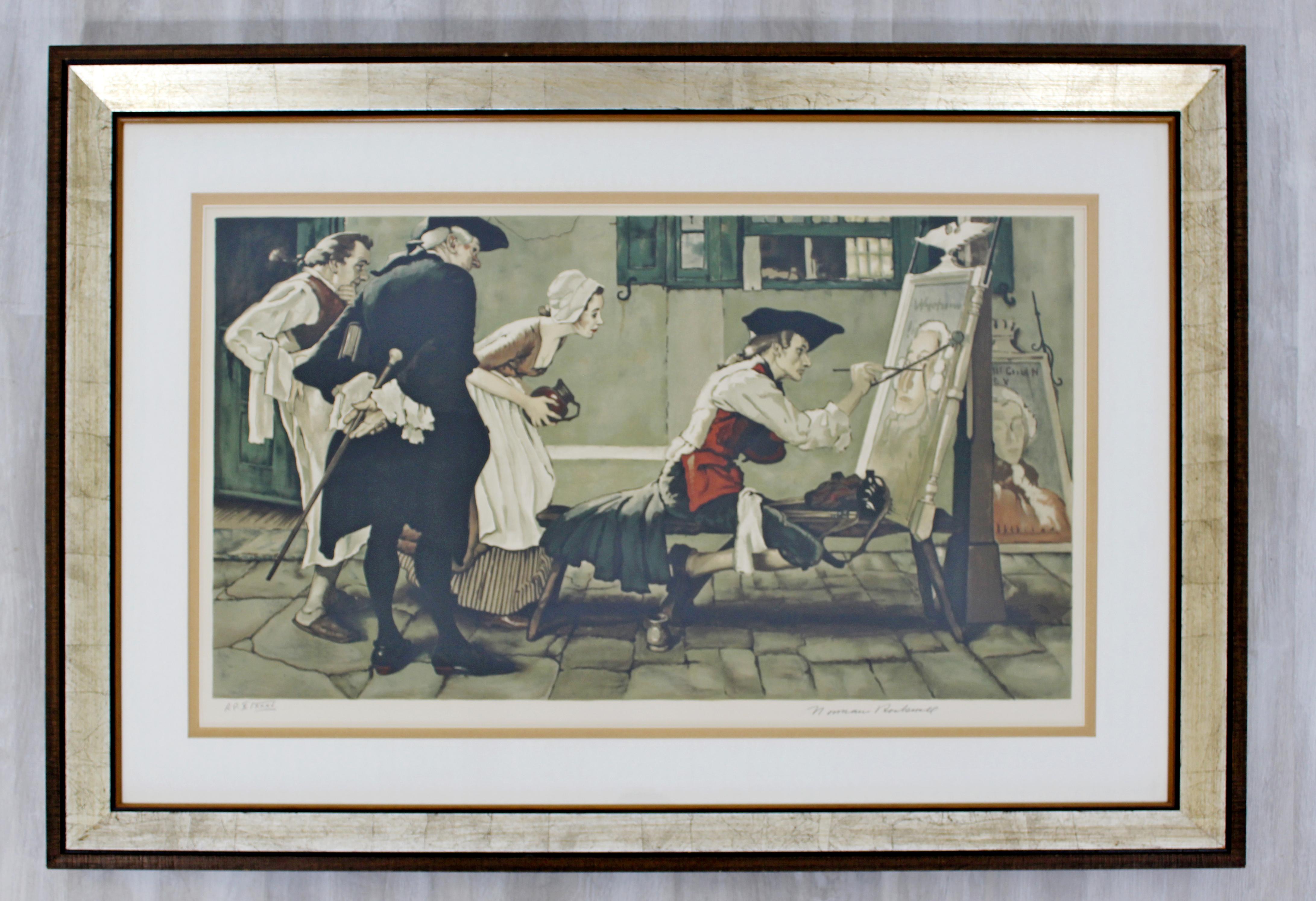 For your consideration is a framed, A.P. Lithograph of Norman Rockwell's 1936 modern illustration 