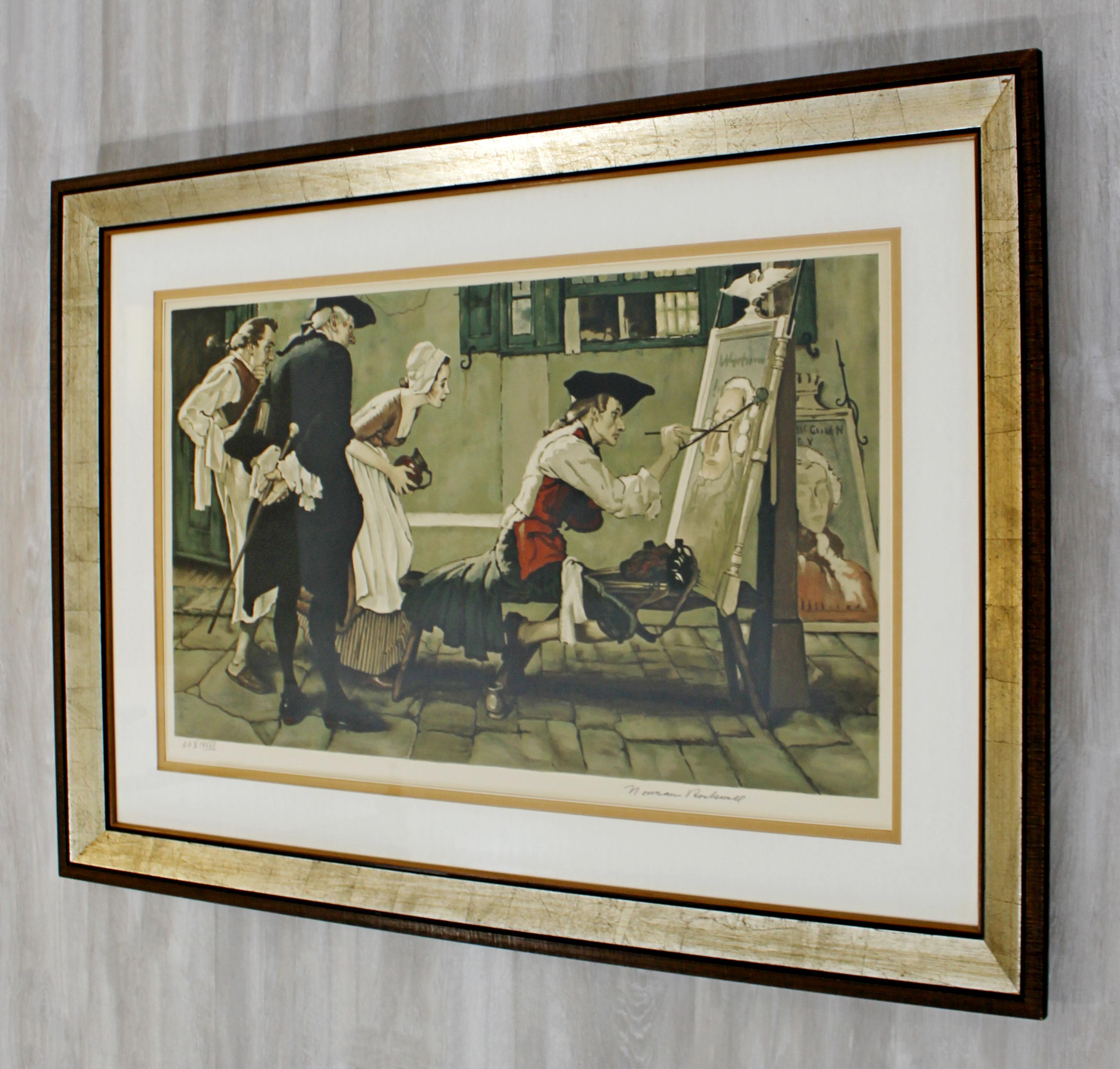 Mid-20th Century 20th Century Framed Modern Illustration A.P. Litho Signed Norman Rockwell 1936