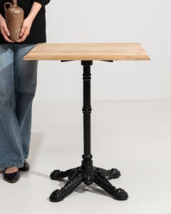 20th Century France Bleached Oak Bistro Pedestal Table