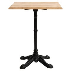 20th Century France Bleached Oak Bistro Pedestal Table