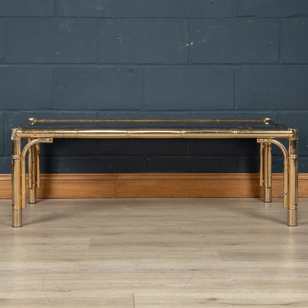 20ième siècle Table basse en laiton française du 20ème siècle attribuée à la Maison Jansen, vers 1970 en vente