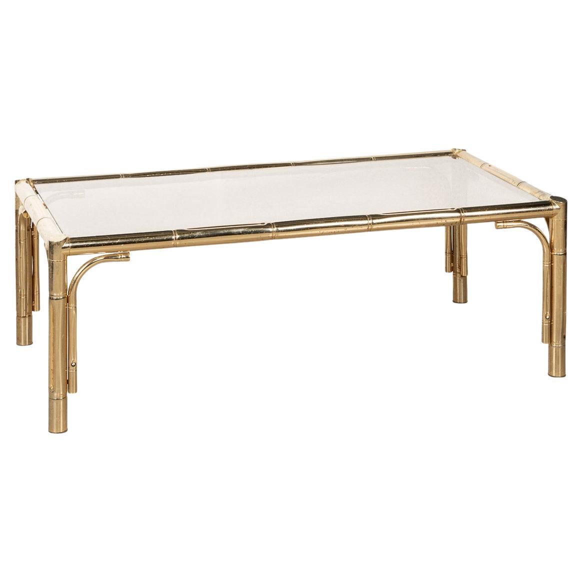 20th Century France Brass Coffee Table Attributable To Maison Jansen, c.1970