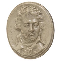 20th Century France Ceramic Wall Art Of A Man By Kleber