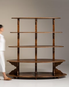20th Century France Rich Walnut Brown Carved Walnut Five-Tier Dessert Stand