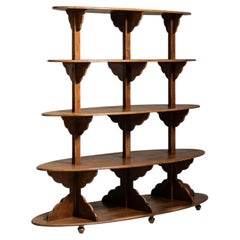 20th Century France Rich Walnut Brown Carved Walnut Five-Tier Dessert Stand