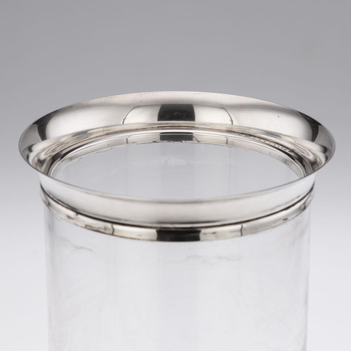 20th Century France Silver Mounted Glass Vase By Cartier In Good Condition In Royal Tunbridge Wells, Kent