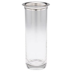 20th Century France Silver Mounted Glass Vase By Cartier