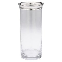 20th Century France Silver Mounted Glass Vase By Cartier