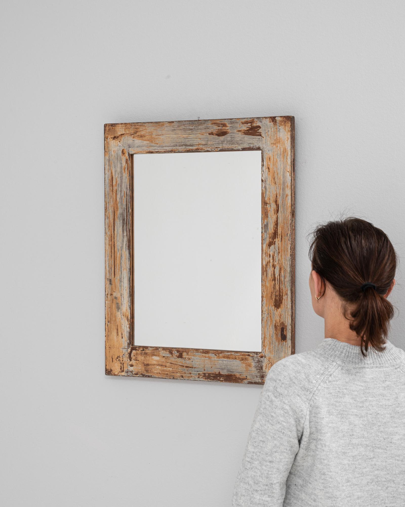 Legno Specchio di legno francese del XX secolo in vendita