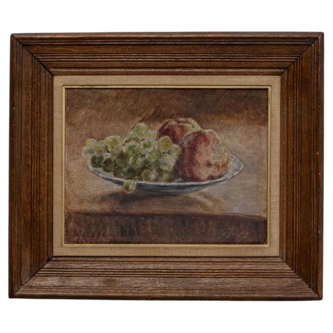 Nature morte en bois du 20e siècle avec cadre en bois en vente