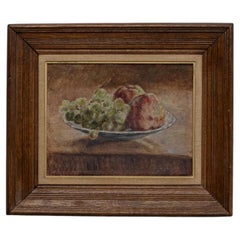 20. Jahrhundert Frankreich Holzstillleben Gemälde mit hölzernen Rahmen