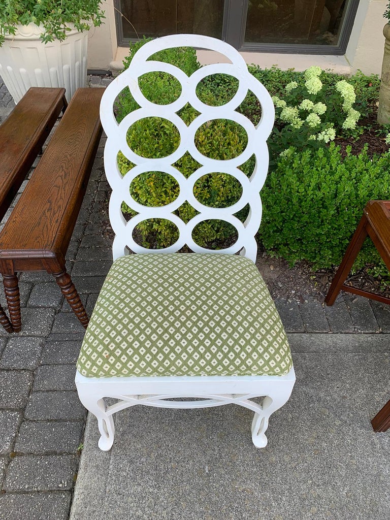 20th Century Frances Elkins Style White Loop Side Chair at 1stDibs