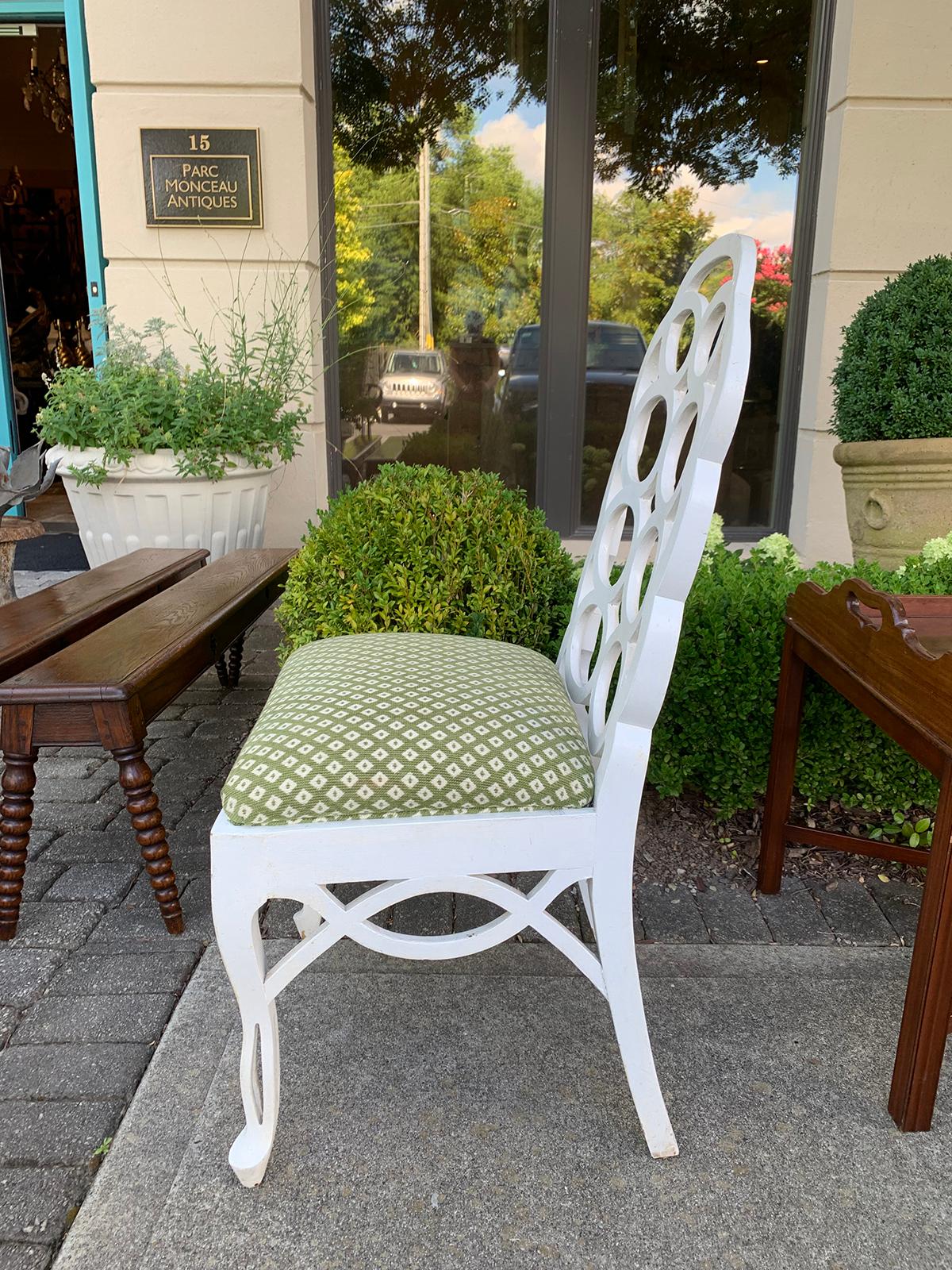 20th Century Frances Elkins Style White Loop Side Chair In Good Condition In Atlanta, GA