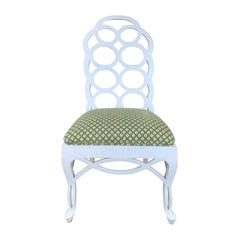20th Century Frances Elkins Style White Loop Side Chair