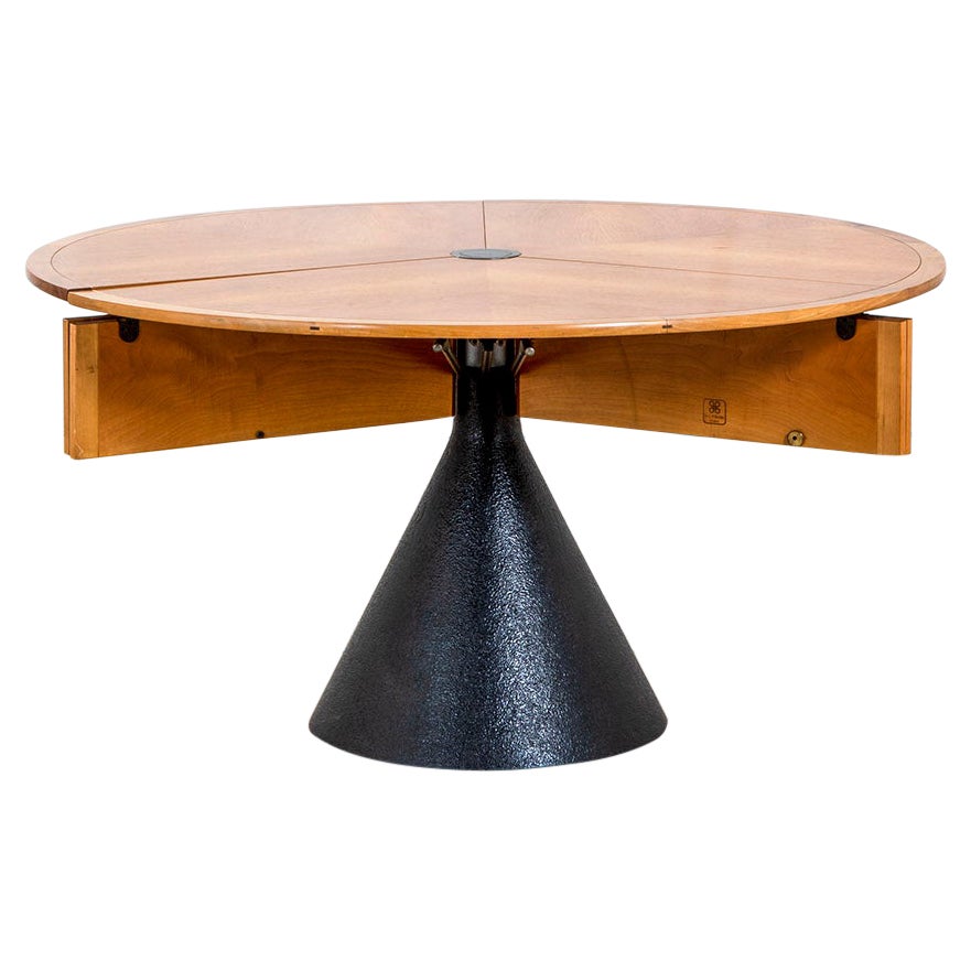 20th Century Francesco Fois Round Table Mod. Click Extensible for Bernini 
80s