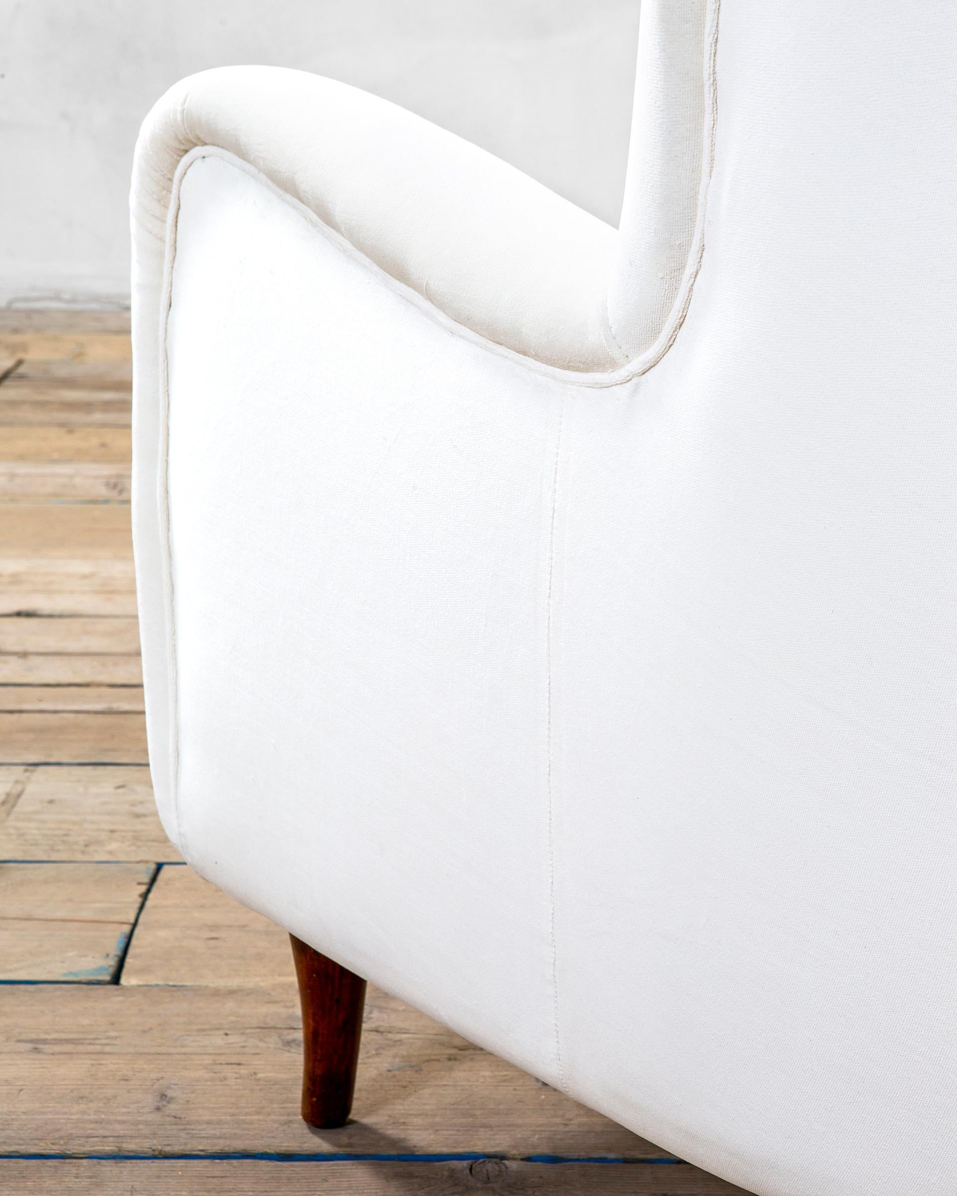 Tissu Paire de fauteuils Franco Albini « Attr. » du 20ème siècle en tissu blanc des années 50 en vente