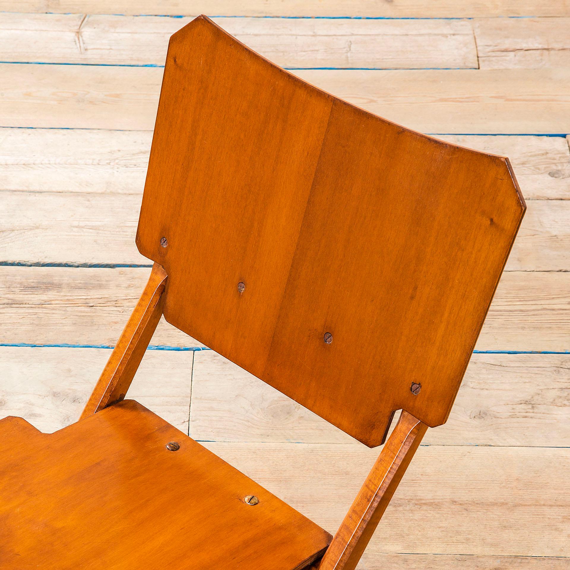 20th Century Franco Albini Folding Chair in Wood for Poggi, circa 1950s In Good Condition In Turin, Turin