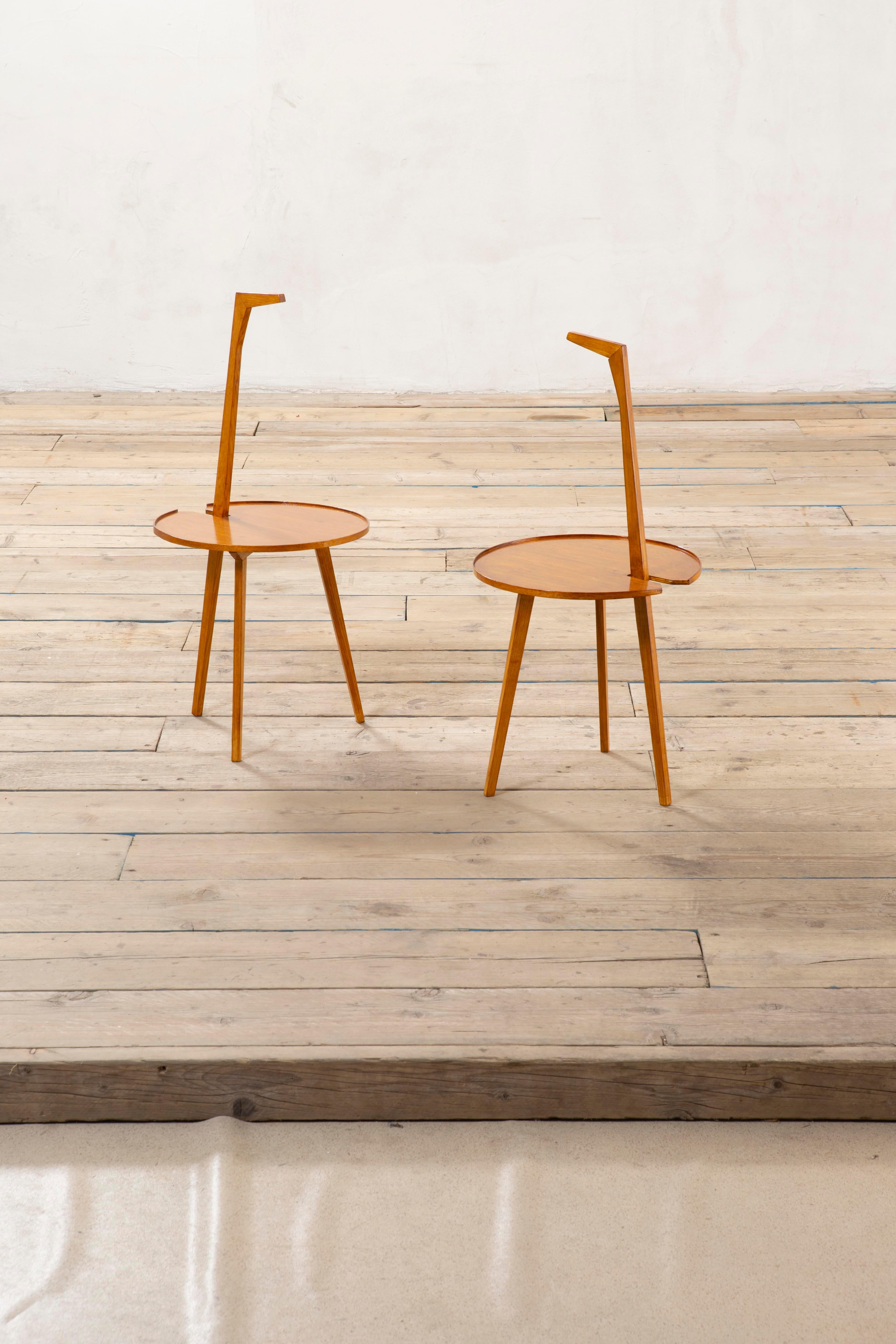 20e siècle, Franco Albini Paire de tables basses en bois TN6 Cicognino, années 50 en vente 5