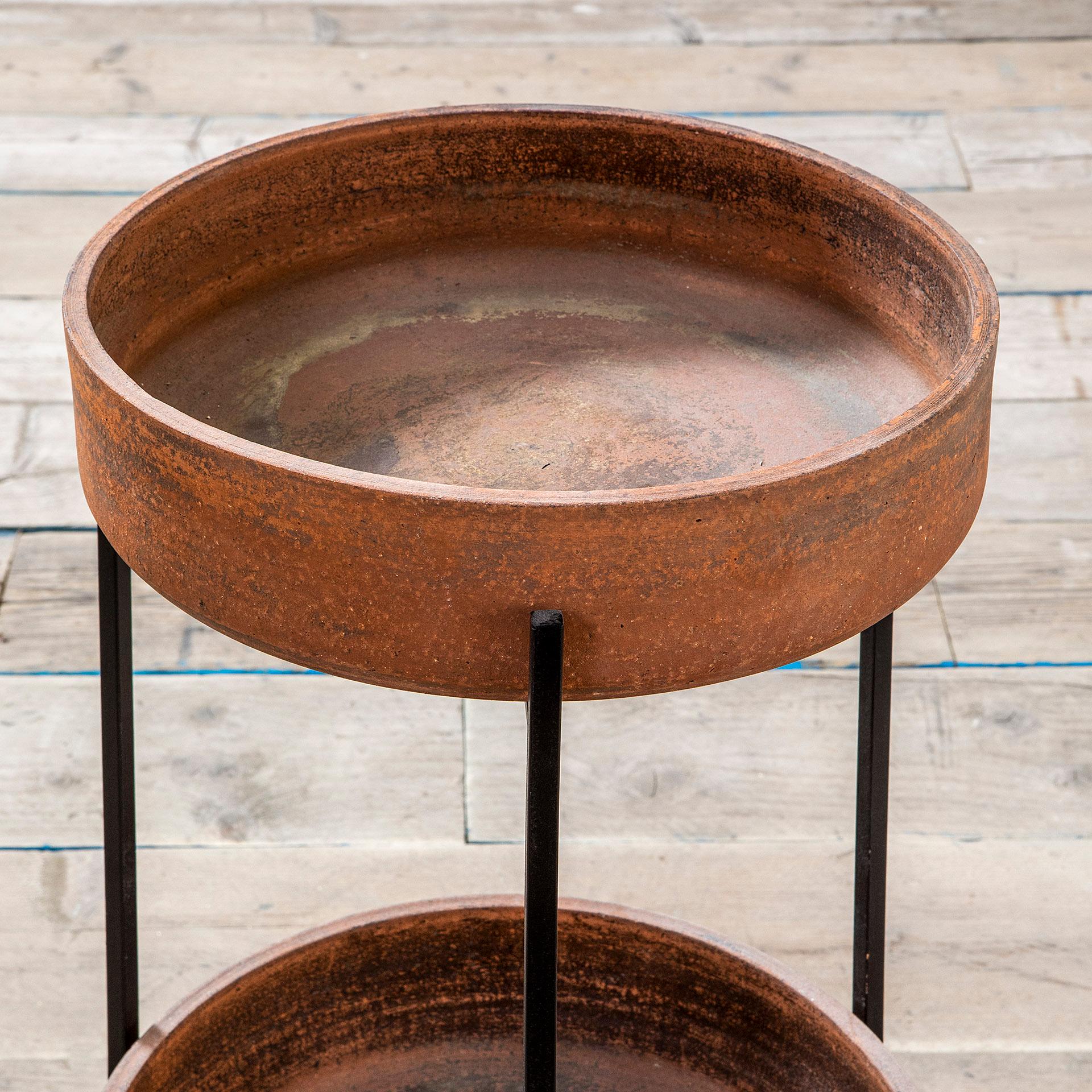 Mid-Century Modern 20th Century Franco Campo & Carlo Graffi Home Planters in Terracotta and Metal