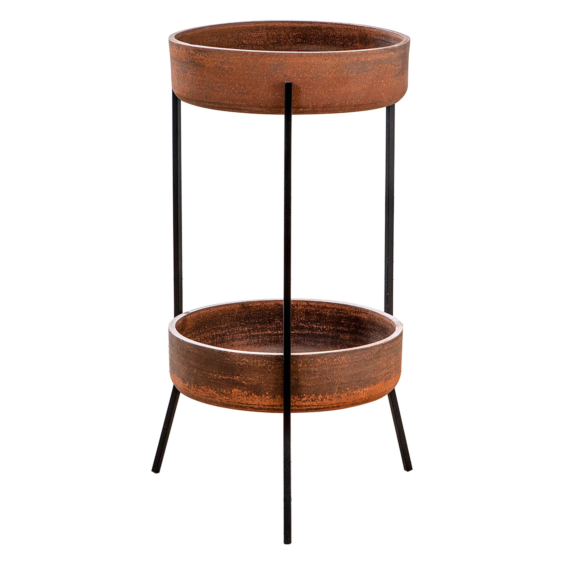 20th Century Franco Campo & Carlo Graffi Home Planters in Terracotta and Metal