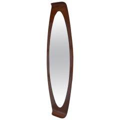 20th Century Franco Campo & Carlo Graffi Wall Mirror for Home in Curved Wood