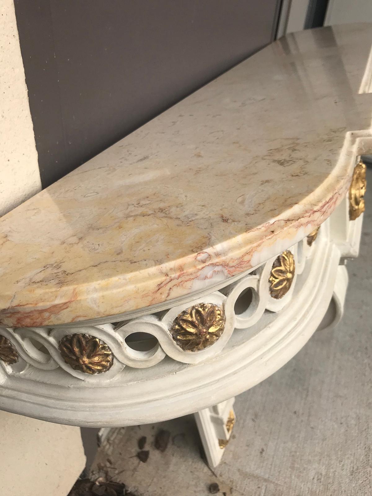 20th Century Frederick P. Victoria Neoclassical Hanging Console with Marble Top 7