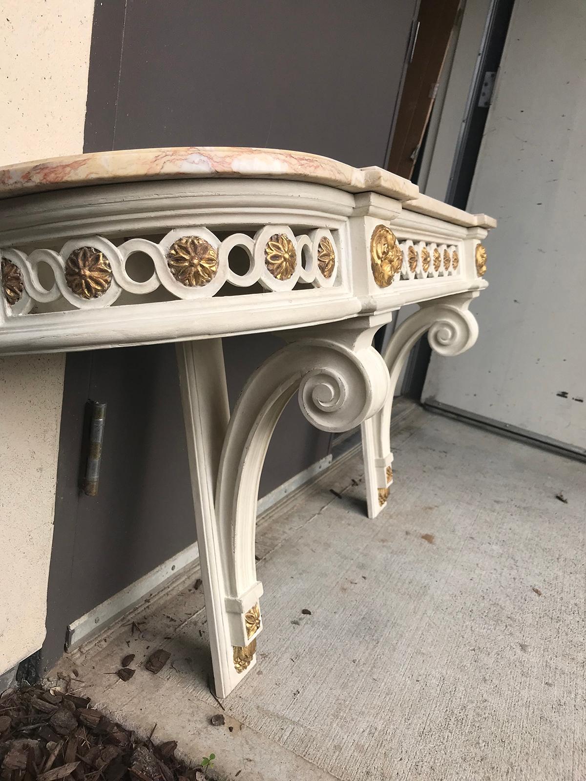 20th Century Frederick P. Victoria Neoclassical Hanging Console with Marble Top 8