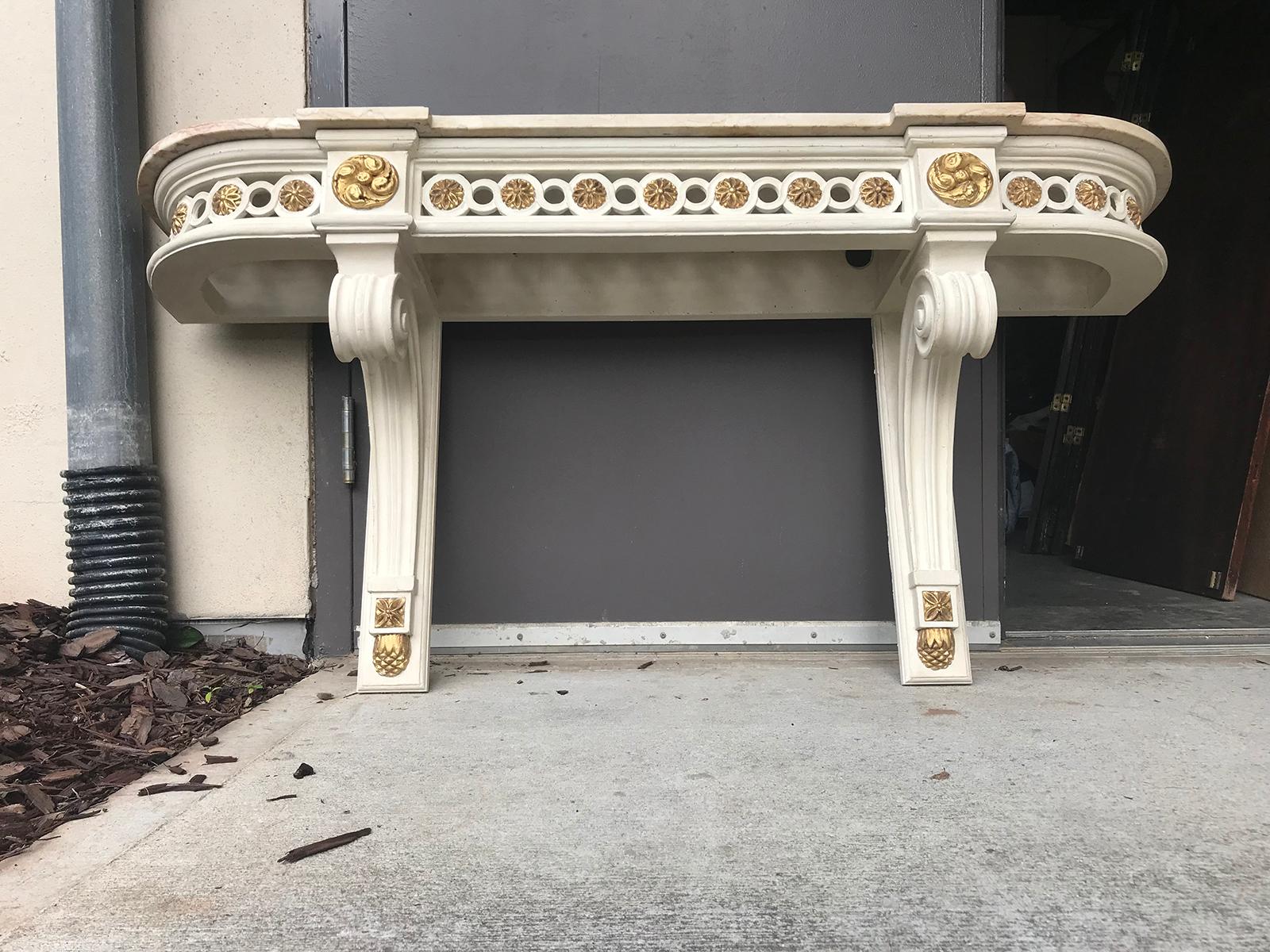 20th Century Frederick P. Victoria Neoclassical Hanging Console with Marble Top 10