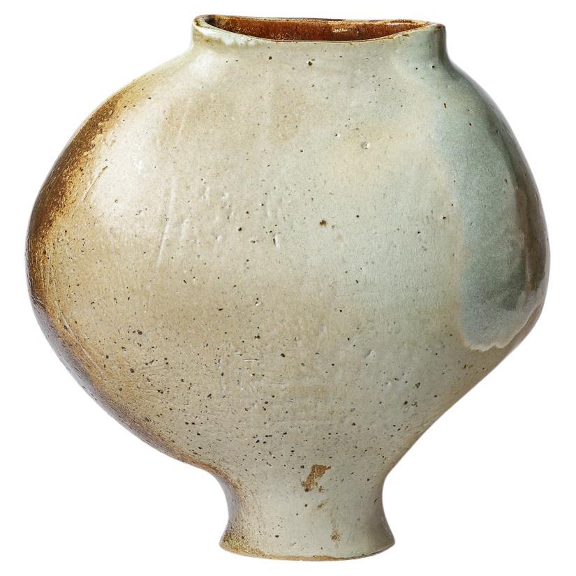 20th century free form ceramic vase by Jacqueline and Bernard Courcoul 1960