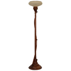 20th Century Free Standing Carved Floor Lamp by Clark Renfort
