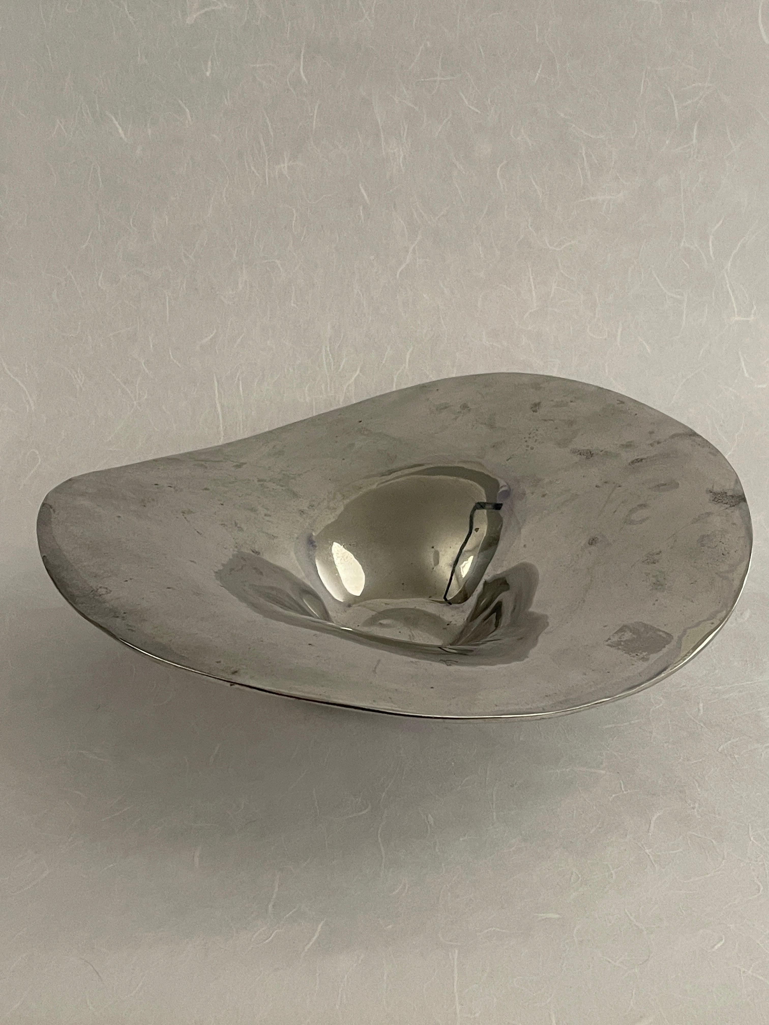 Unknown 20th Century Freeform Stainless Catchall Centerpiece Bowl For Sale