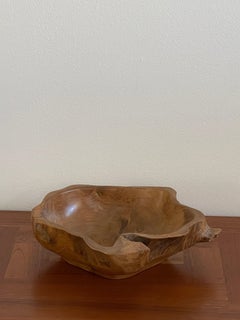 20th Century Freeform Wooden Trunk Bowl