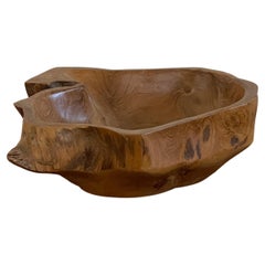 20th Century Freeform Wooden Trunk Bowl