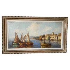 Français du 20e siècle a. Huile sur toile Abougit, années 1950