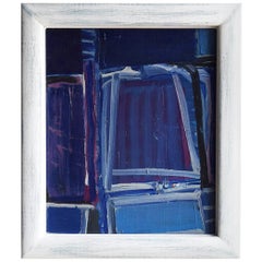 20th Century Dark-Blue French Abstract Still Life Painting by Daniel Clesse