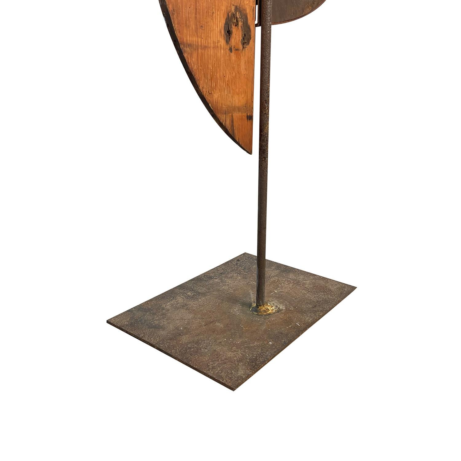 20th Century French Abstract Walnut Sculpture in the Style of Sonia Delaunay In Good Condition For Sale In West Palm Beach, FL