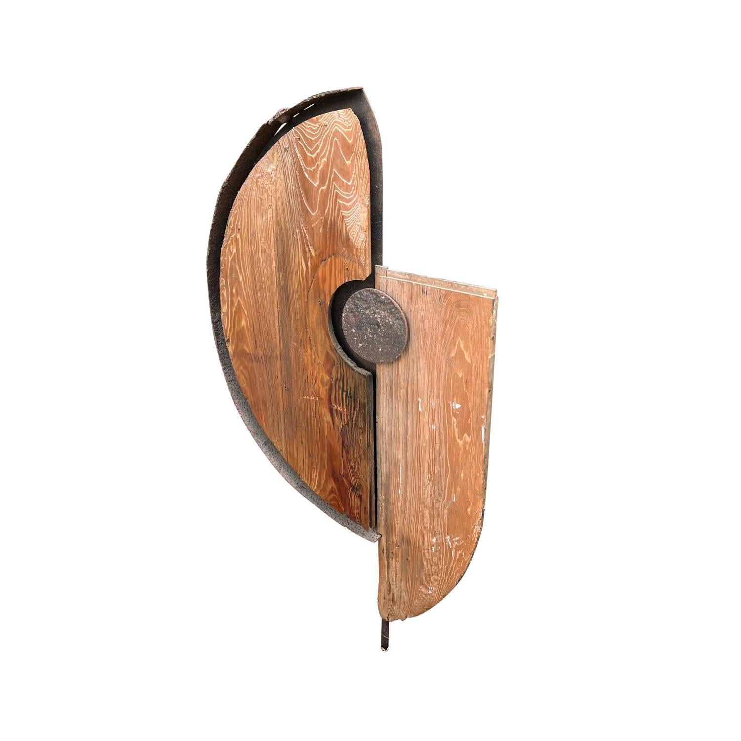 20th Century French Abstract Walnut Sculpture in the Style of Sonia Delaunay For Sale 1